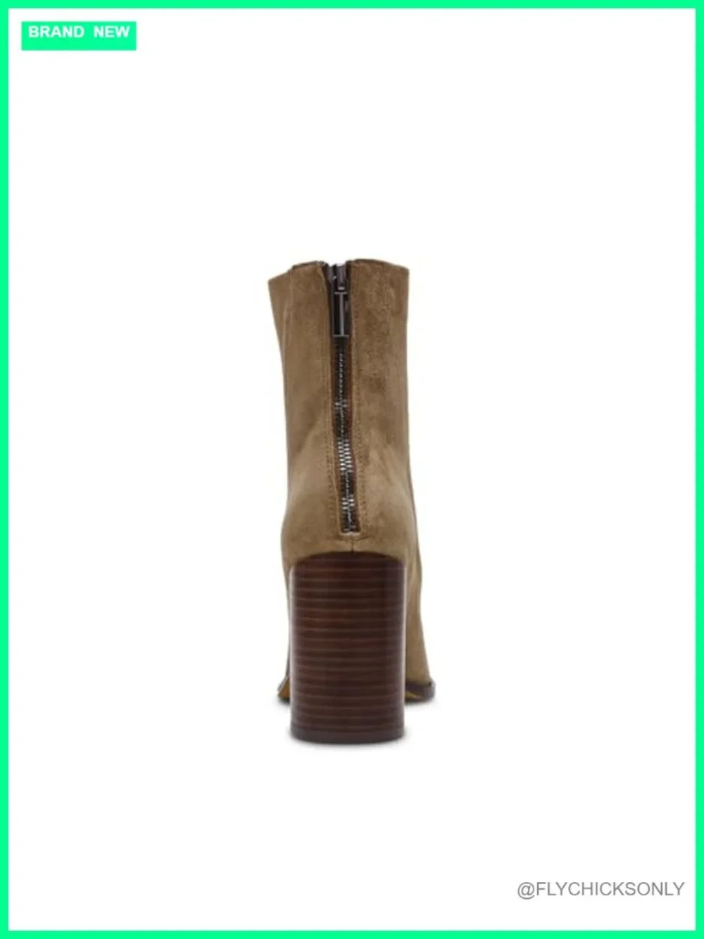 Suede Ankle Bootie with Block Heel and Closed Toe